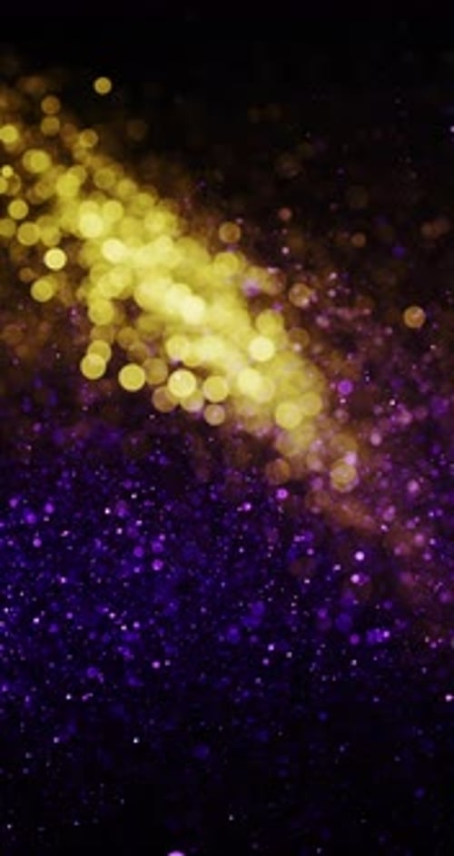 Glittering Gold and Purple Abstract Particle Background
