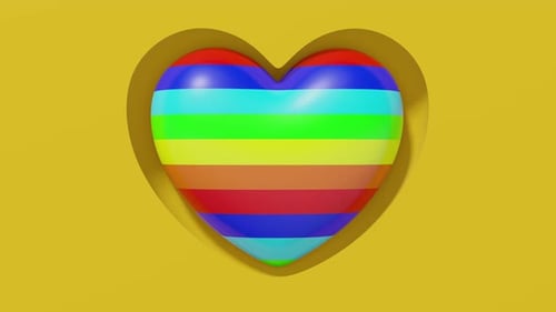 Seamless Looping 3D Rainbow Heart Morph Animation