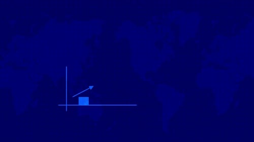 Global Business Growth in Blue Bars.