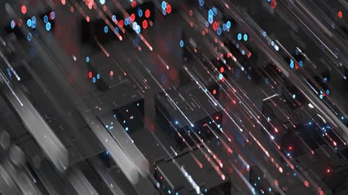 Futuristischer digitaler Übertragungskanal. Visualisierung von Big-Data-Technologien. Nahtlose Schleife