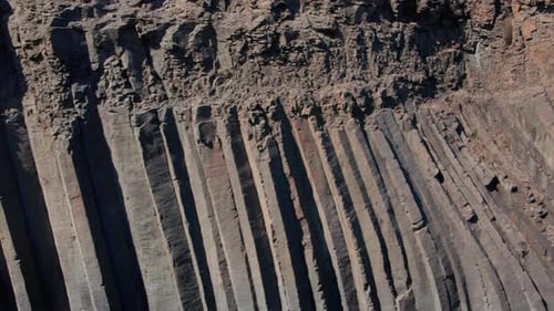 Drone Over Basalt Rocks Of Studlagil Canyon
