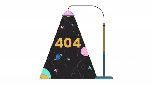Animated Lamp Projecting 404 Error with Space Theme