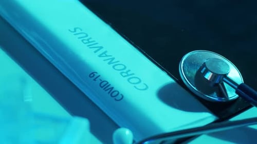 Closeup of Scientific Laboratory in Hospital Epidemic Disease Healthcare Vaccine Research and