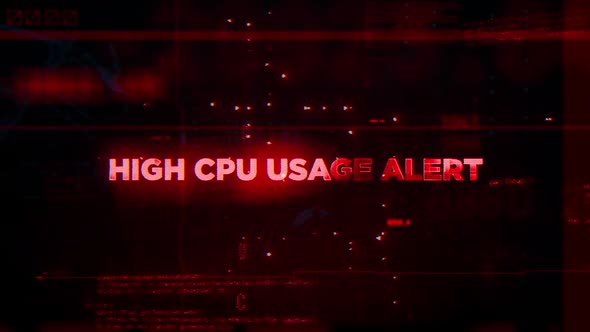 High CPU Usage Alert Glitch Digital Text Animation, Backgrounds Motion ...