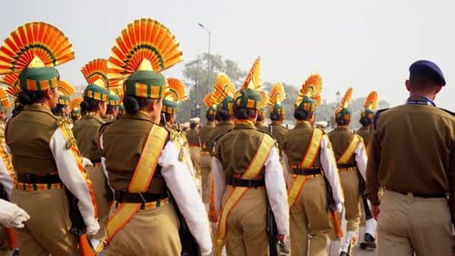 Female Indian Army Officers Rehearsing for Republic Day Parade