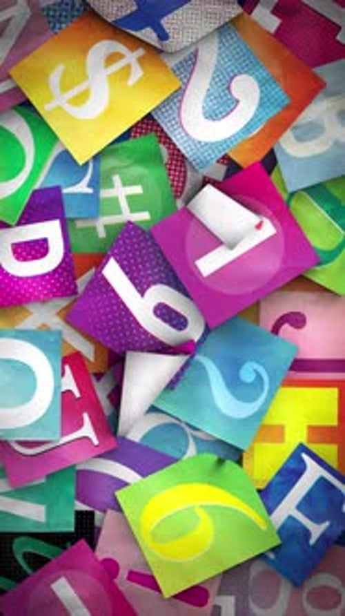 Magazine Cutout Letters Vertical Background