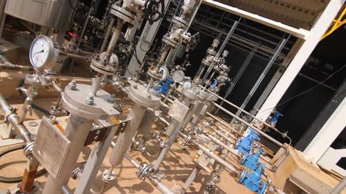 Pipeline System with Meters Near Cistern at Chemical Factory