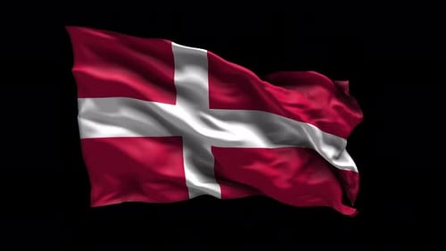 Realistic Waving Denmark Flag Animation