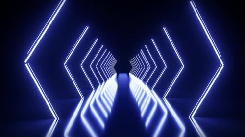 White Neon Light Tunnel Background