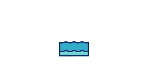 Animated Flat Design Icon of People Swimming and Drowning