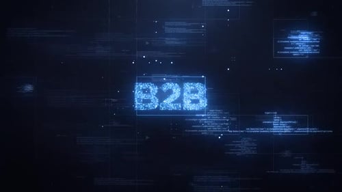 Palavra B2B sobre fundo de tecnologia dinâmica