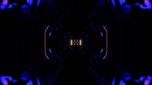 Los patrones abstractos de neón se arremolinan en un fascinante bucle VJ psicodélico