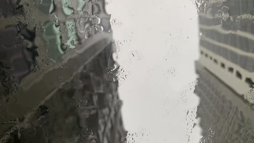 Rain Falling in the city