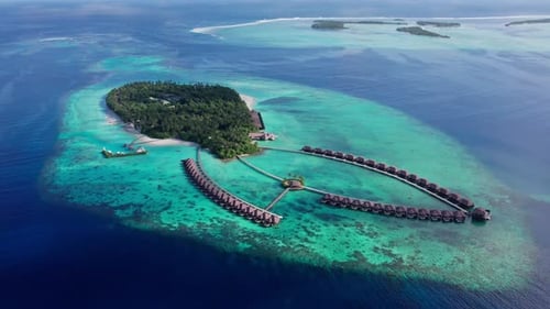 Casas de água nas Maldivas