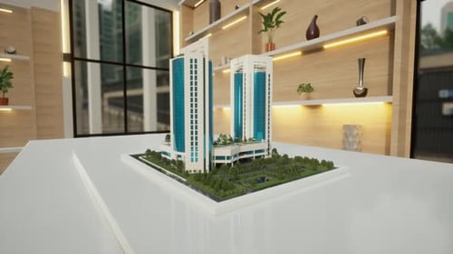 Business Center Building 3D In The Office