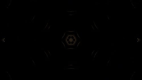 Glittering Golden Particles Geometric Star Kaleidoscope Loop Background
