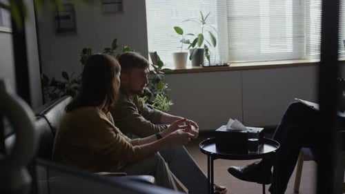Couple in Therapy Session Talking to Therapist