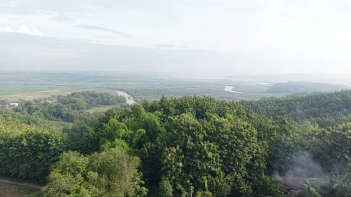 aerial footage of the opening video, a beautiful natural landscape with a winding river