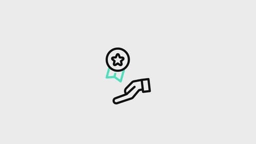Hand With Badge Animated Icon V1