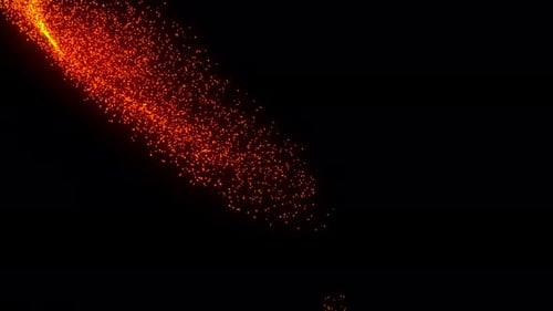 Red Particles Moving Horizontally Abstract Animation