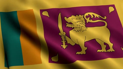 Realistic Waving Sri Lanka National Flag Animation