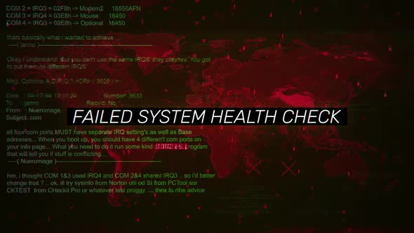 Failed System Health Check Warning Text On Hacking Background Screen ...
