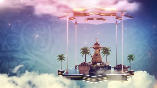 Dallah coffee with dates - Loop Background 01