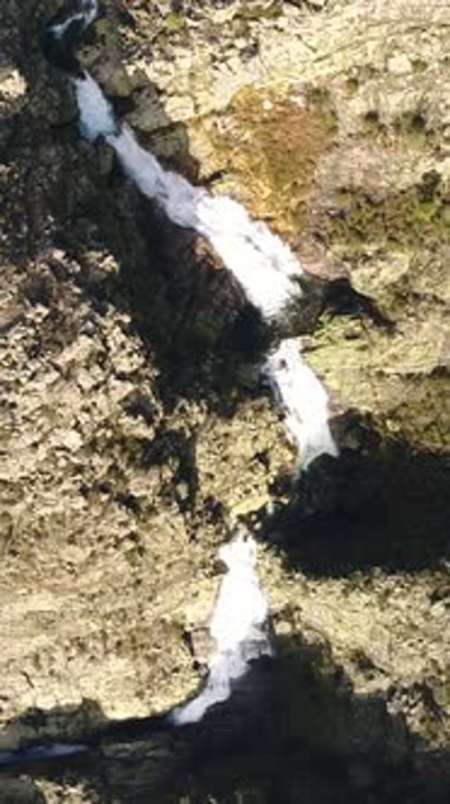 Vertical Video of Mountain Stream Flows