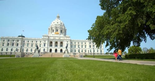 Minneapolis, Minnesota / USA - June 3, 2019: Tourists at Saint Paul