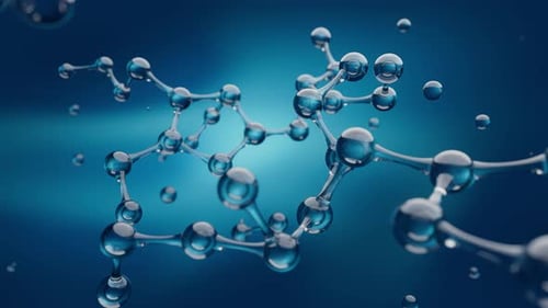 Abstract Molecular Structure Blue Science Background Animation
