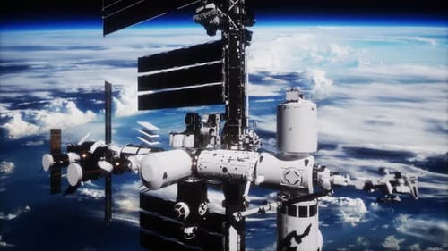 International Space Station Rotates Solar Panels In Outer Space