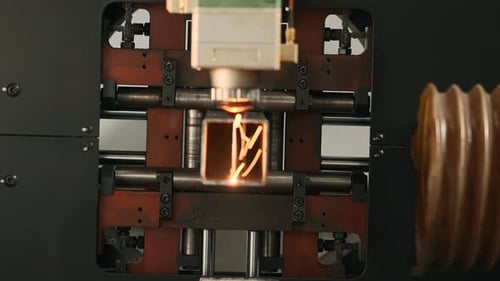 Automated Industrial machine, close up view
