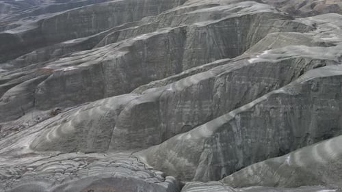Aerial View of Eroded Desert Hills