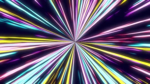 Neon Speed Light Rays Tunnel Background