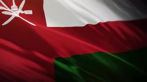 Realistic Oman National Flag Waving Loop Animation