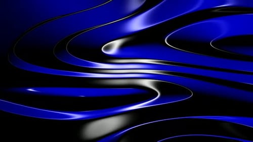 Abstract Blue and Black Fluid Waves Loop Background