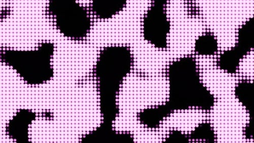 Pink Halftone Animated Pattern on Black Background Design