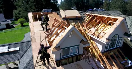 Aerial roofing video with drone