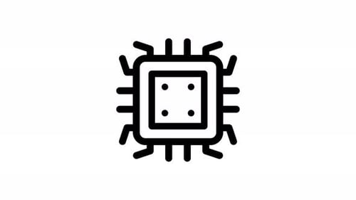 microchip line icon animation