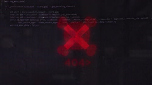 404 On Hacker Vh Skull Pirates And Cyberattack Symbol With Glitch