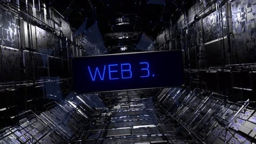 Inscription Web 3.0 sur un écran matriciel. Concept d'Internet décentralisé. Concept technologique Web 3.
Se
