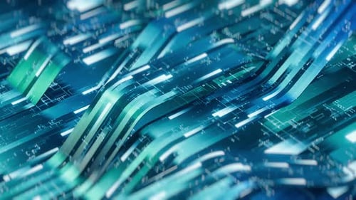 Abstract Digital Data Stream Background with Flowing Lines
