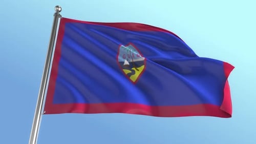 Waving Flag of Guam Loop Animation