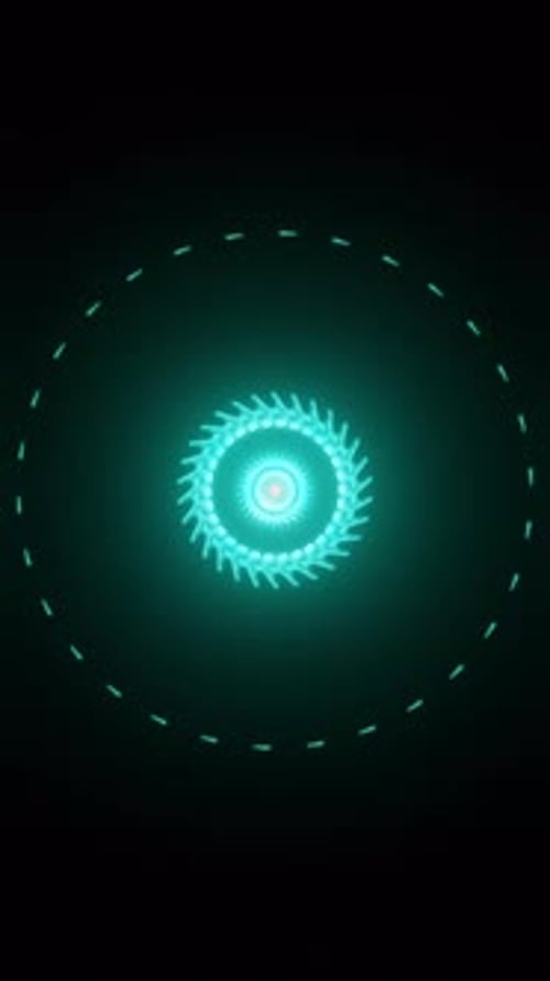 Vertical Video of Seamless Neon Waveforms with Abstract Rotations