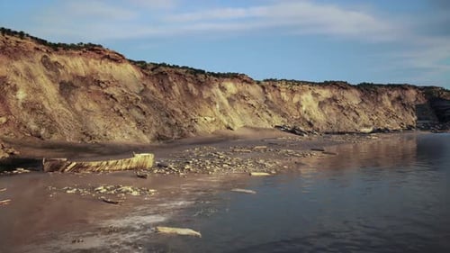 Realistic Coastal Scene with Shipwreck Loop Animation