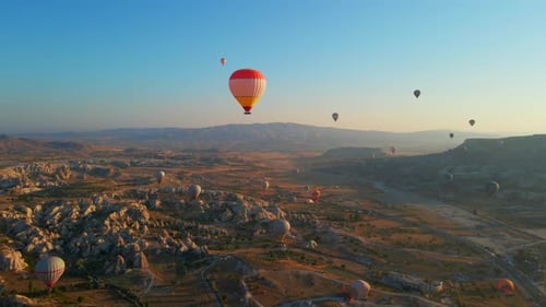 In This Aerial Video the Skies Above Cappadocia Turkey Come Alive with a Kaleidoscope of Hot Air