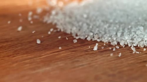 Close-Up View of White Sea Salt Crystals