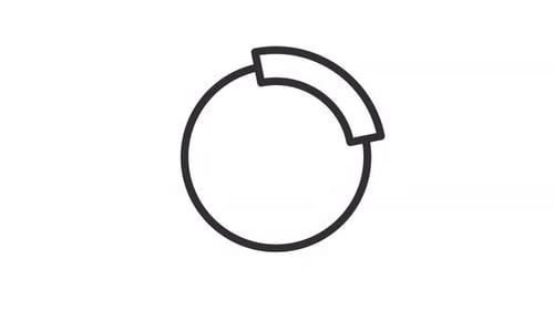 Animation noire simple en ligne fine de l'icône circulaire de chargement