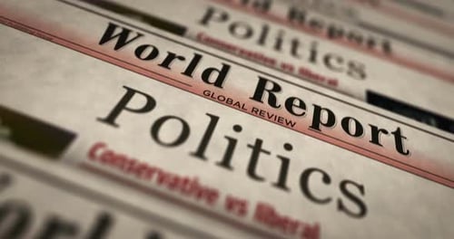 Animated Newspaper Headlines: World Report Politics Global Review