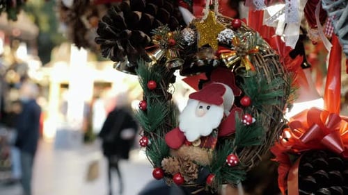 Christmas Wreath Decoration at Holiday Market
